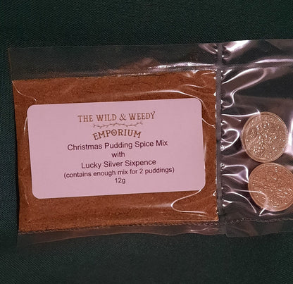 Traditional Christmas Pudding Spice Mix with Lucky Silver Sixpence