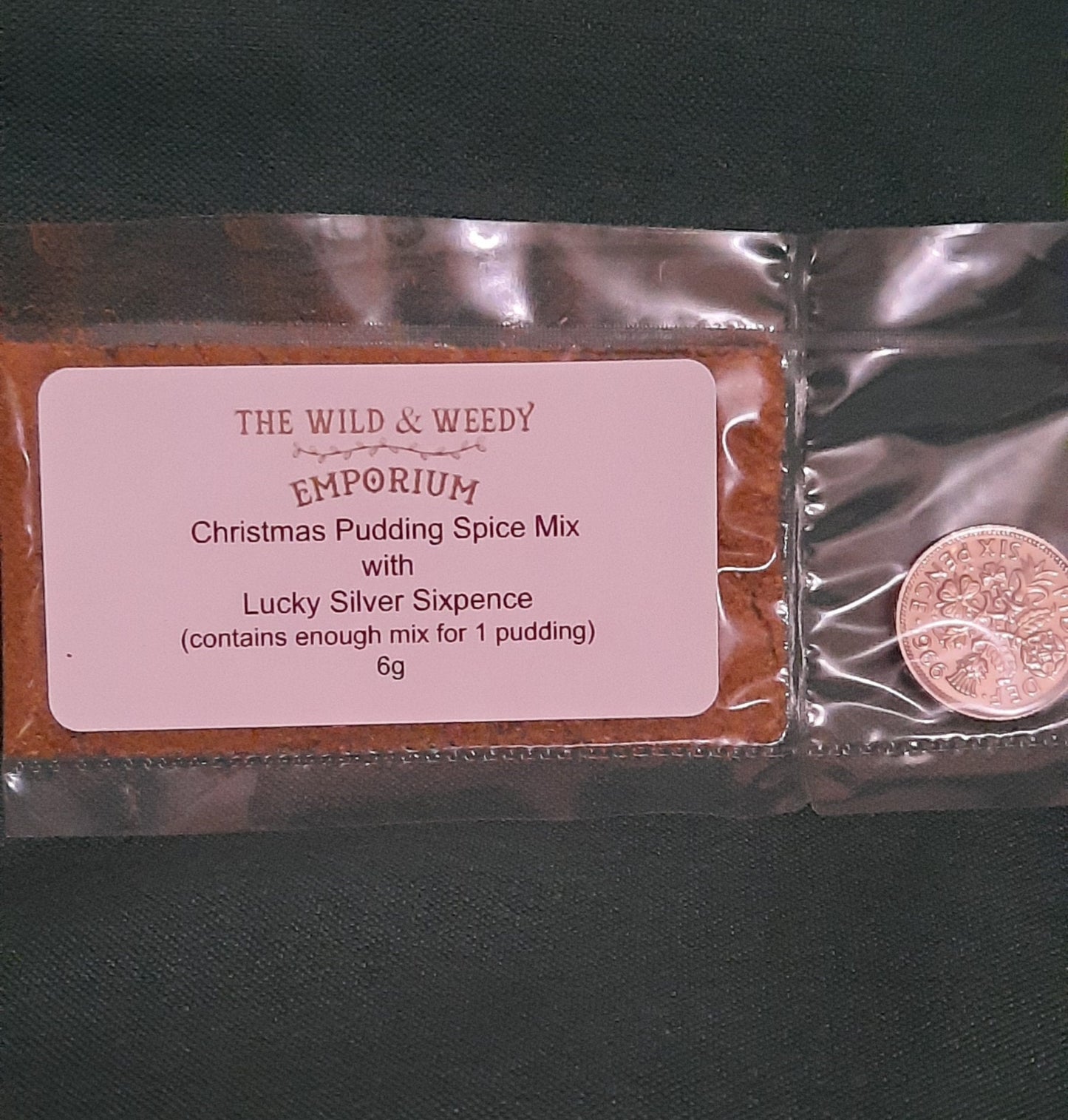 Traditional Christmas Pudding Spice Mix with Lucky Silver Sixpence